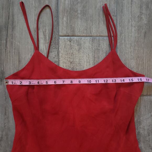 Joseph Ribkoff Dress Womens Size 8 Vintage 90's Red Spagetti Strap Flowy Flare - Picture 2 of 13